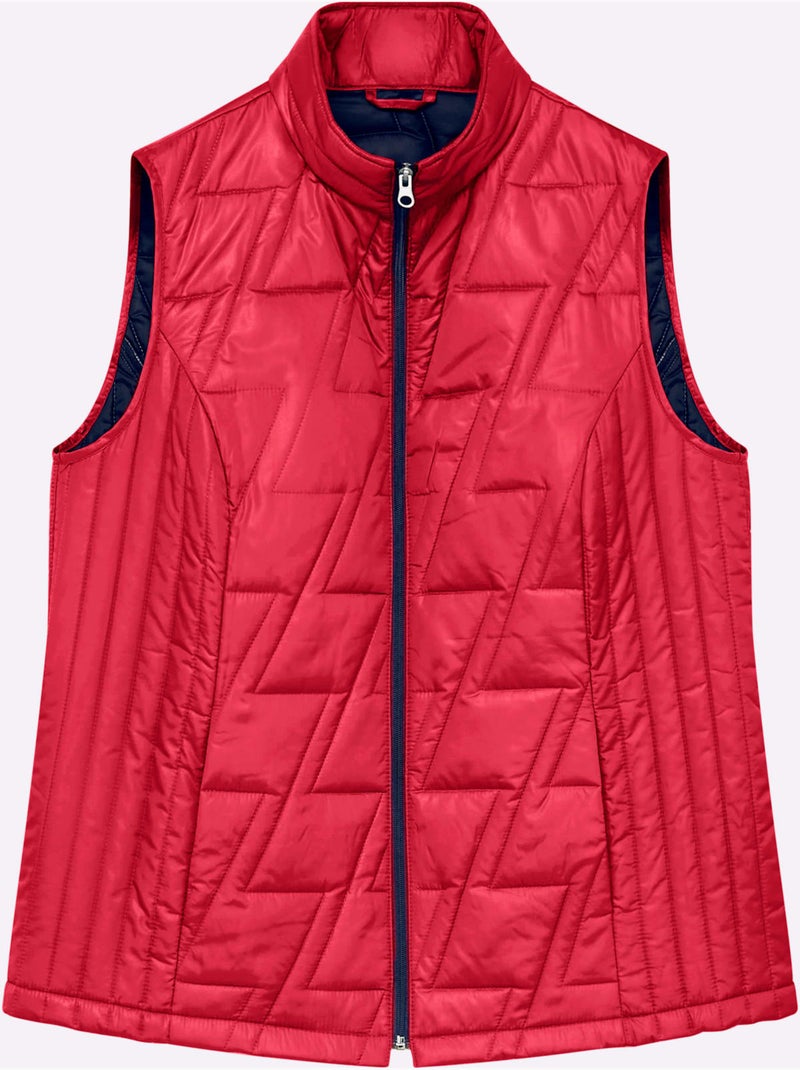 Gilet matelassé à col montant et poches pratiques - taille standard - moda vilona Rouge - Kiabi