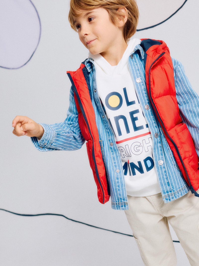 Gilet Matelassé avec Capuche Rouge - Kiabi