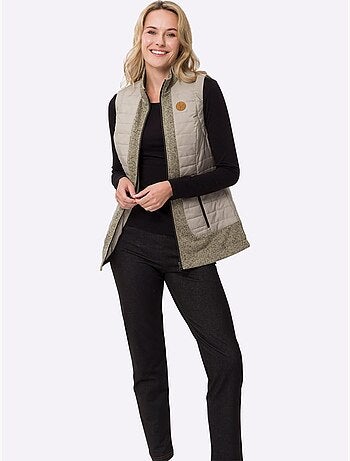 Gilet matelassé avec col montant et poches à glissière - Taille standard - Moda Vilona