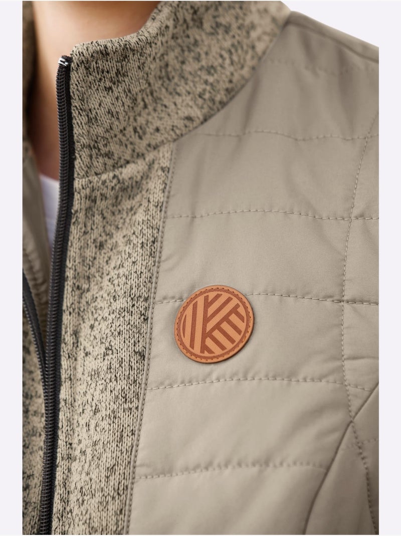 Gilet matelassé avec col montant et poches à glissière - taille standard - moda vilona Beige - Kiabi