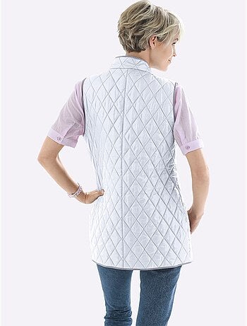 Gilet matelassé à col montant avec poches passepoilées - taille standard - moda vilona