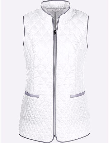Gilet matelassé à col montant avec poches passepoilées - taille standard - moda vilona