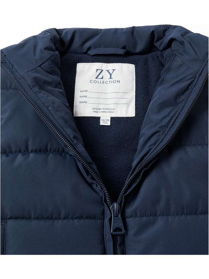 Gilet Matelassé avec Doublure Polaire Bleu foncé - Kiabi