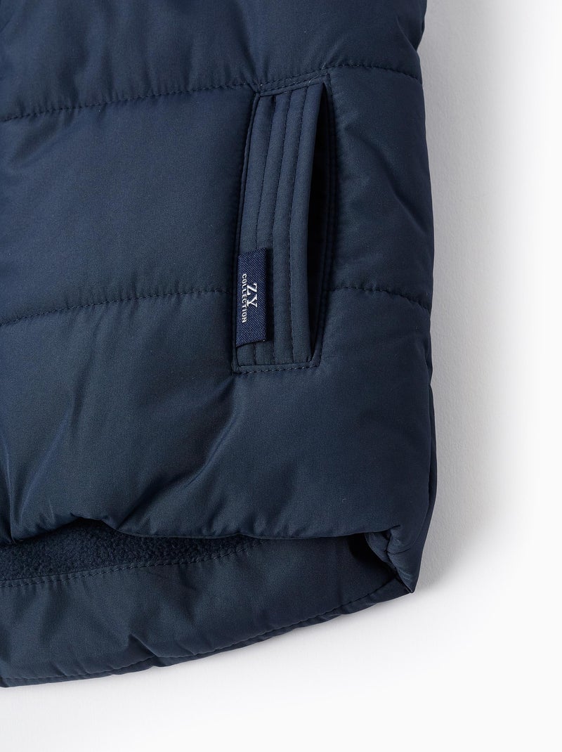 Gilet Matelassé avec Doublure Polaire Bleu foncé - Kiabi