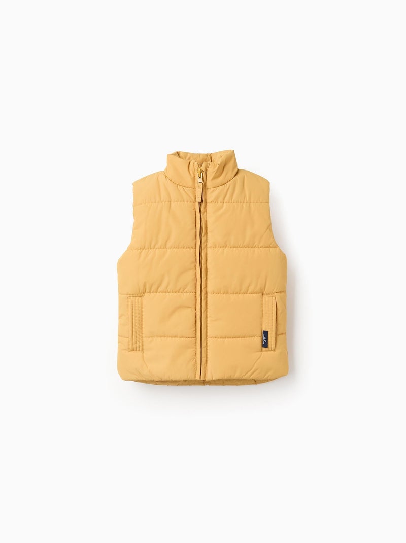 Gilet Matelassé avec Doublure Polaire Jaune - Kiabi
