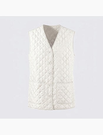 Gilet matelassé avec poches plaquées et boutons assortis - taille standard - moda vilona