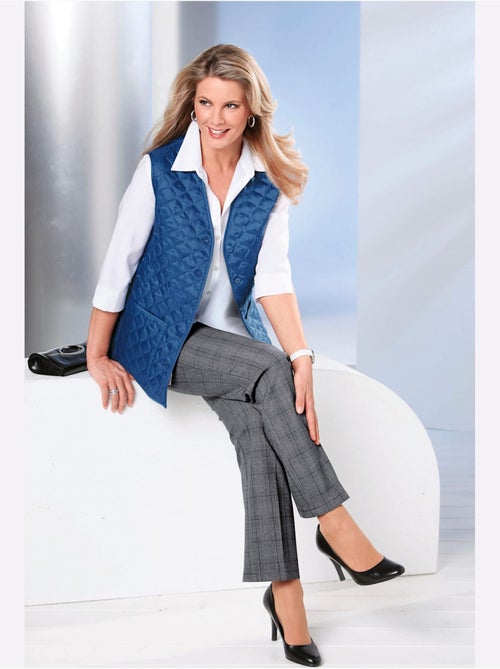 Gilet matelassé avec poches plaquées et boutons assortis - taille standard - moda vilona - Kiabi