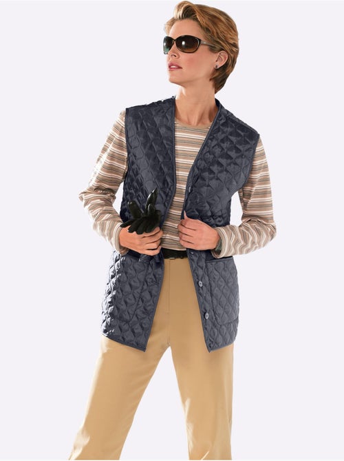 Gilet matelassé avec poches plaquées et boutons assortis - taille standard - moda vilona - Kiabi Gilet matelassé avec poches plaquées et boutons assortis - taille standard - moda vilona - Kiabi