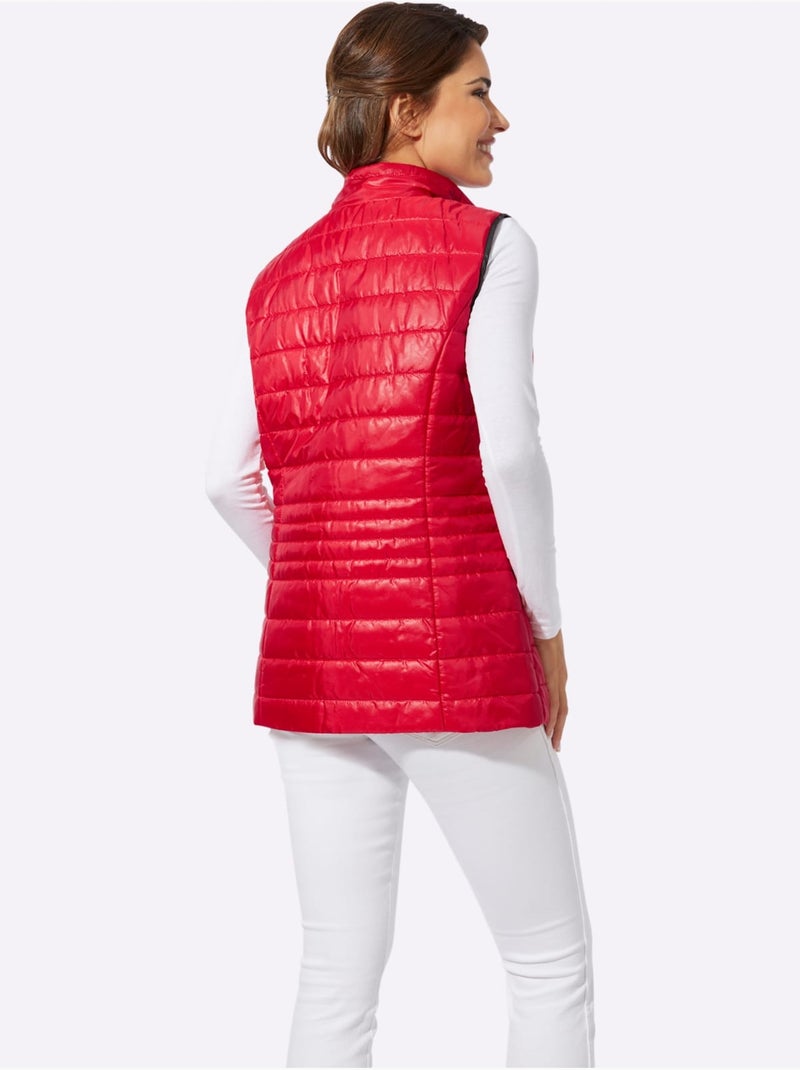 Gilet Matelassé Brillance Discrète - Taille Standard - Moda Vilona Rouge - Kiabi