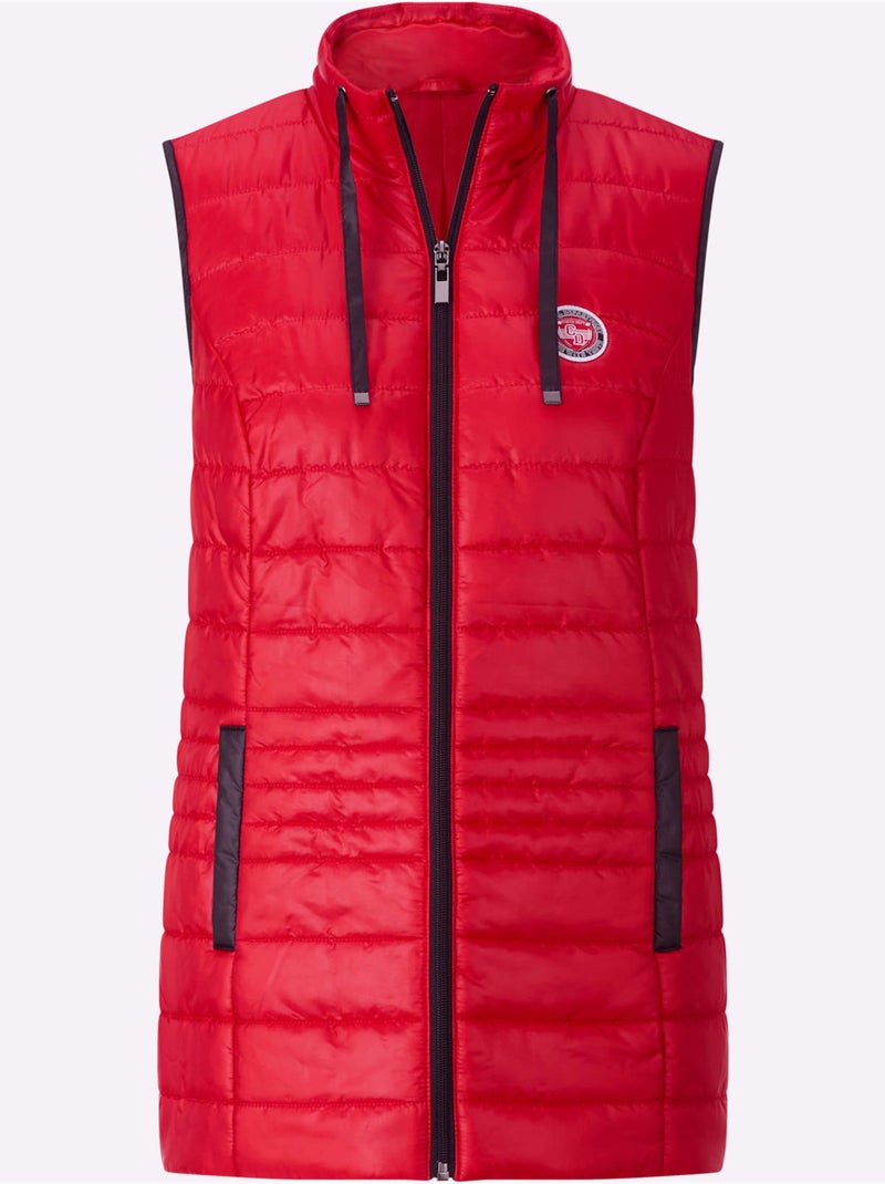 Gilet Matelassé Brillance Discrète - Taille Standard - Moda Vilona Rouge - Kiabi