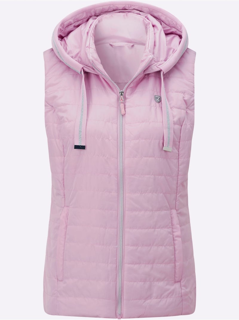 Gilet Matelassé Capuche Avec Coulisse Et Lien à Nouer - Taille Standard - Witt Rose - Kiabi