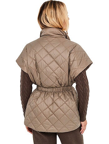 Gilet matelassé ceinturé manches courtes pc2