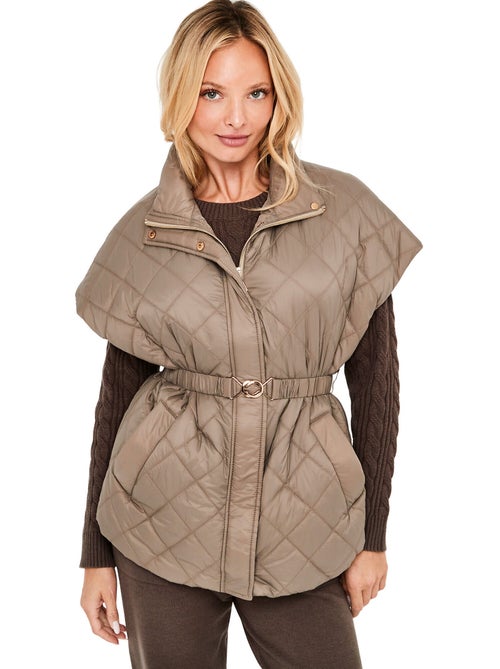 Gilet matelassé ceinturé manches courtes pc2 - Kiabi