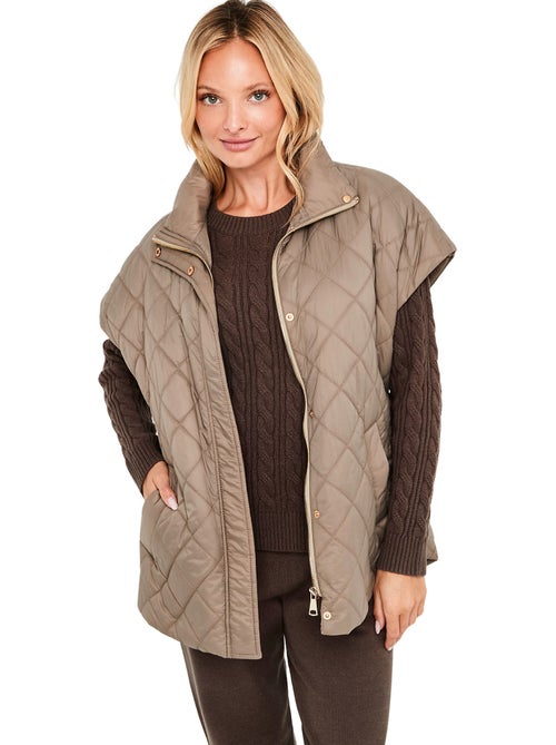 Gilet matelassé ceinturé manches courtes pc2 - Kiabi