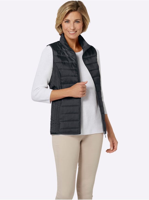 Gilet matelassé col montant avec poches et piquage vertical - taille standard - moda vilona - Kiabi Gilet matelassé col montant avec poches et piquage vertical - taille standard - moda vilona - Kiabi