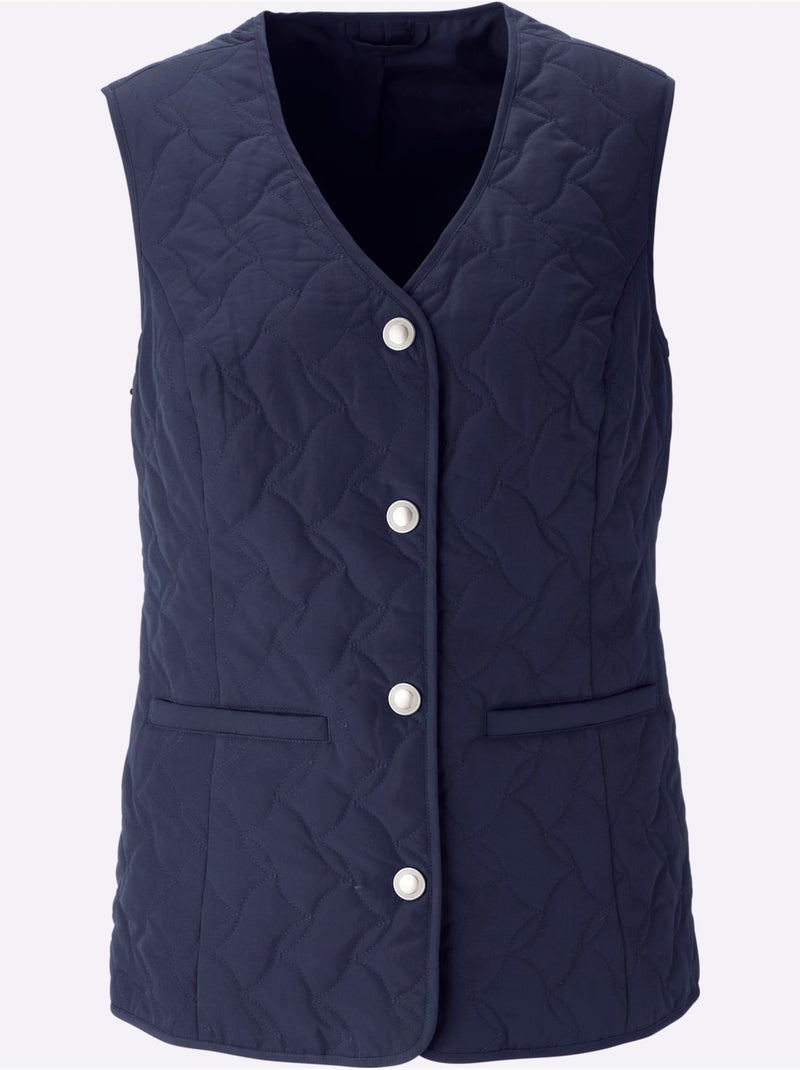 Gilet matelassé doublée et matelassée - taille standard - moda vilona Bleu marine - Kiabi