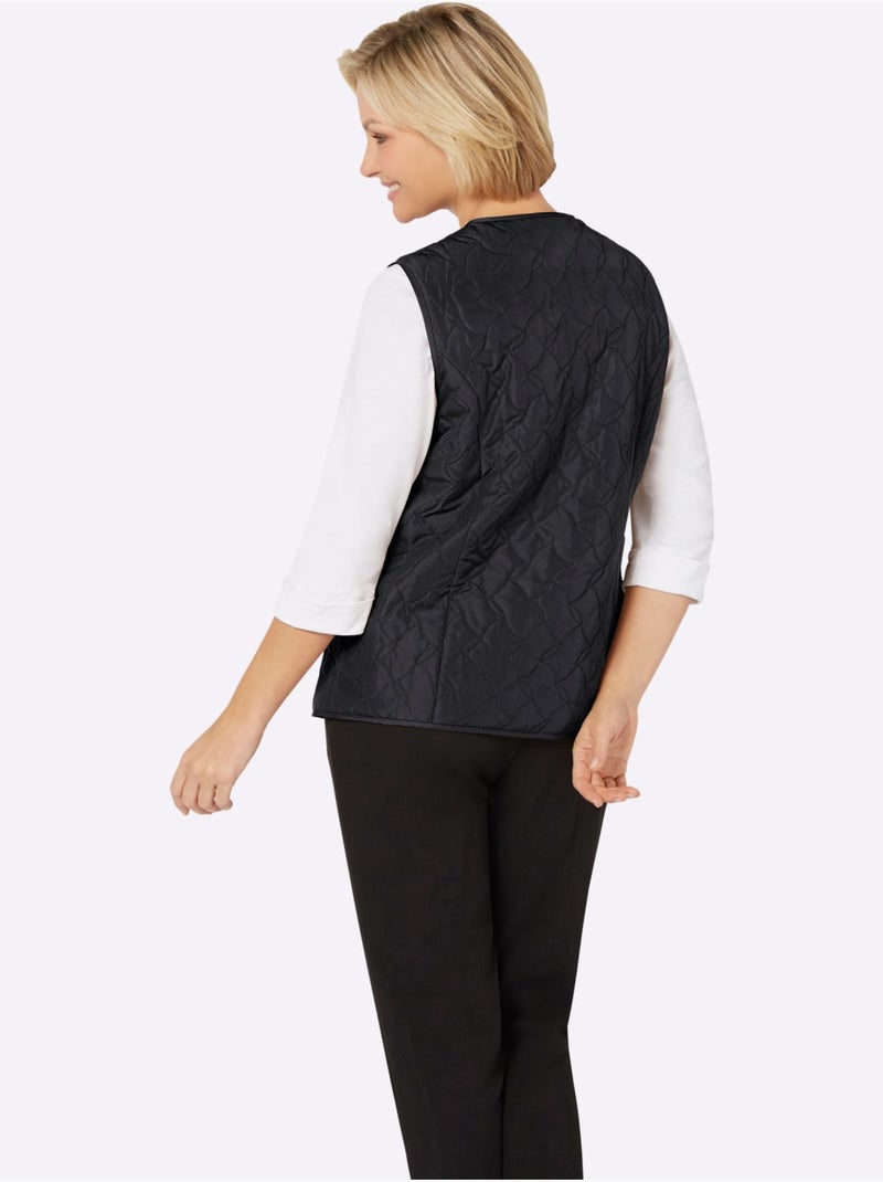 Gilet matelassé doublée et matelassée - taille standard - moda vilona Noir - Kiabi