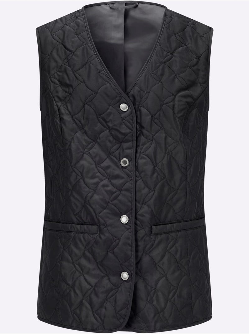 Gilet matelassé doublée et matelassée - taille standard - moda vilona Noir - Kiabi