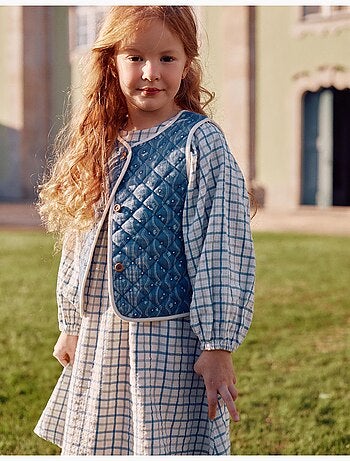 Gilet matelassé en coton à motif floral