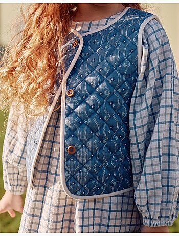 Gilet matelassé en coton à motif floral