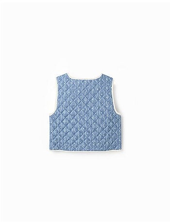 Gilet matelassé en coton à motif floral
