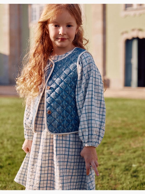 Gilet matelassé en coton à motif floral - Kiabi