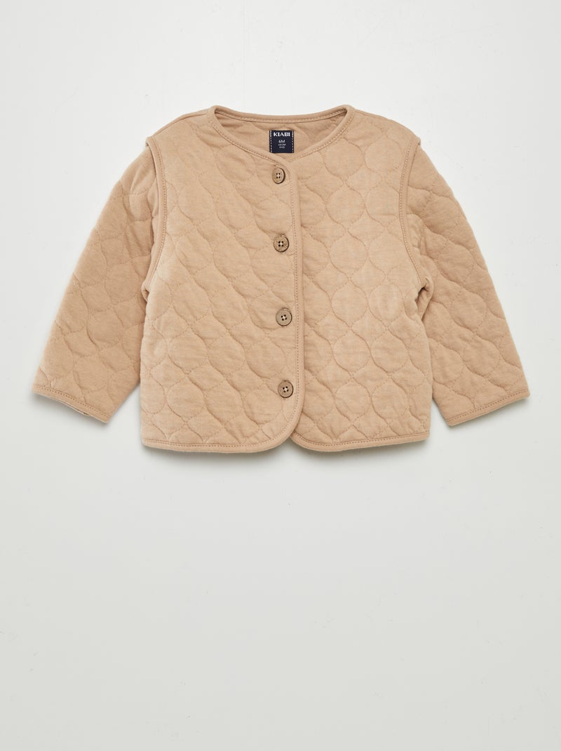 Gilet matelassé et rembourré avec manches amovibles Beige - Kiabi