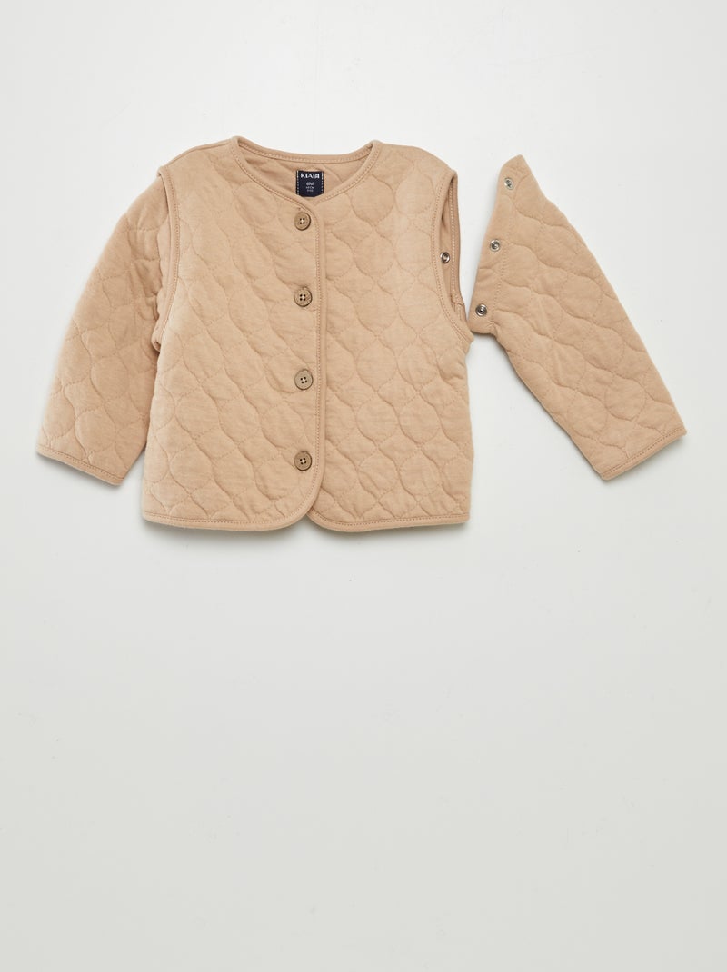 Gilet matelassé et rembourré avec manches amovibles Beige - Kiabi
