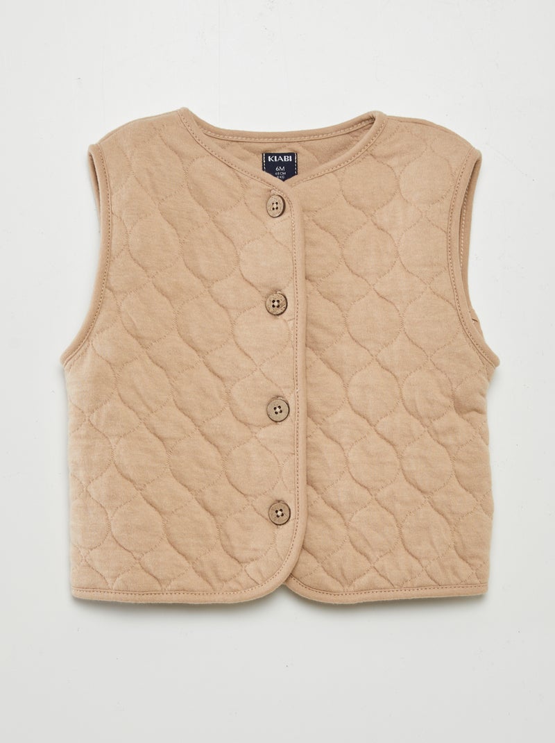 Gilet matelassé et rembourré avec manches amovibles Beige - Kiabi