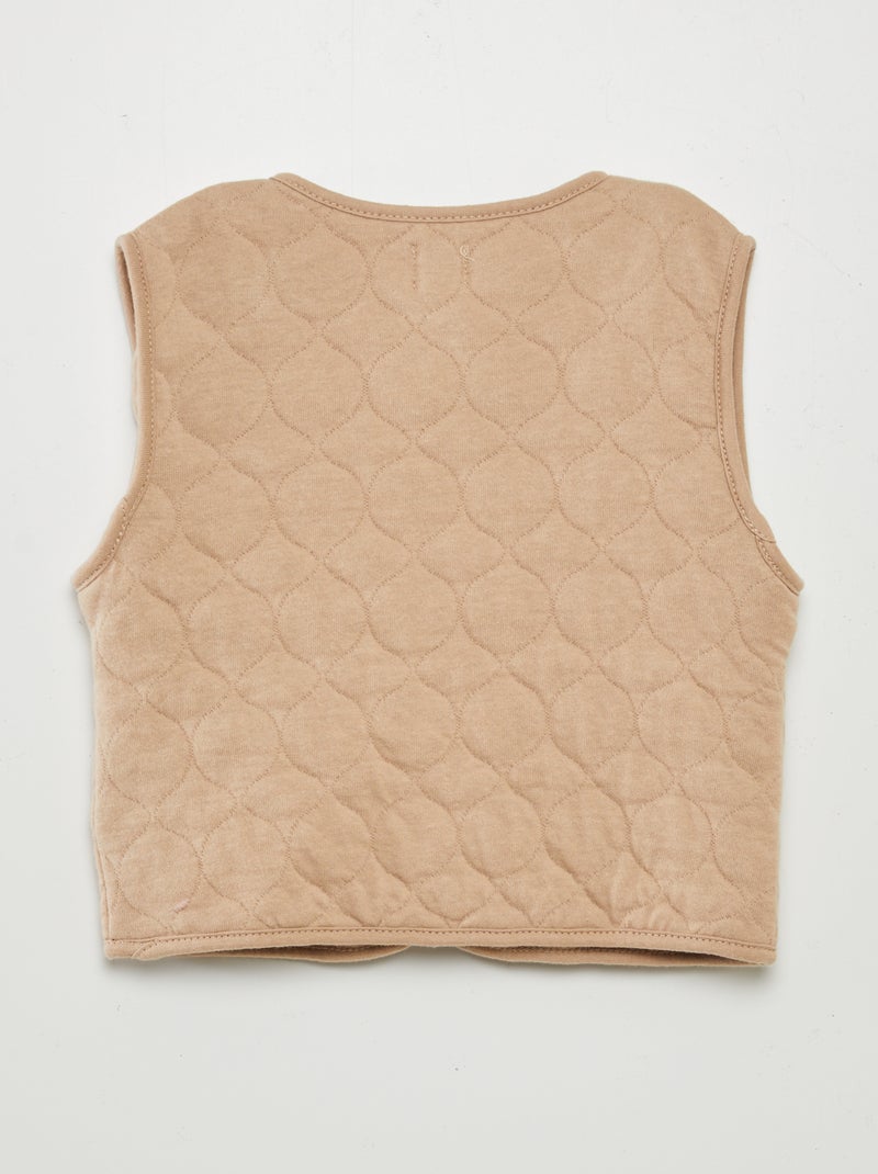 Gilet matelassé et rembourré avec manches amovibles Beige - Kiabi