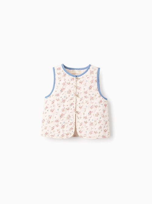 Gilet Matelassé Floral - Kiabi