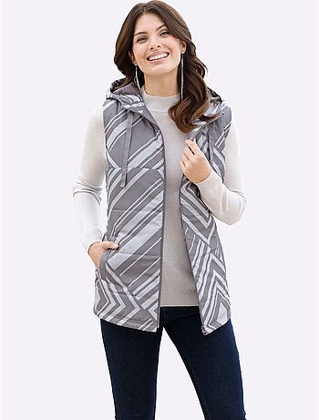 Gilet matelassé imprimé graphique - taille standard - moda vilona