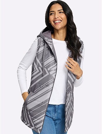 Gilet matelassé imprimé graphique - taille standard - moda vilona