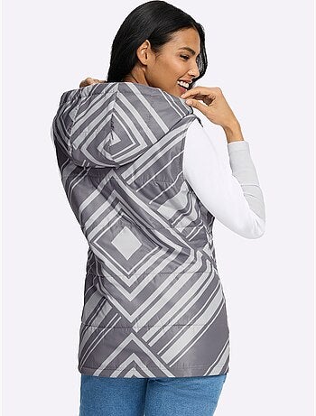 Gilet matelassé imprimé graphique - taille standard - moda vilona