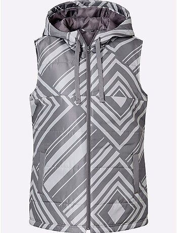Gilet matelassé imprimé graphique - taille standard - moda vilona