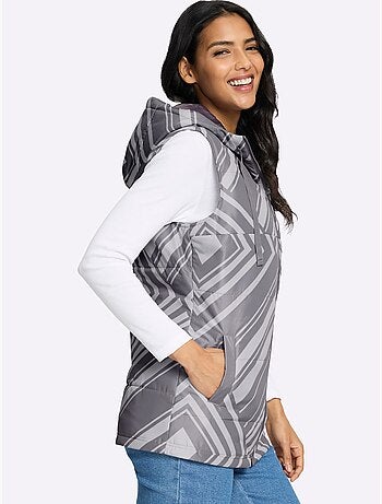 Gilet matelassé imprimé graphique - taille standard - moda vilona
