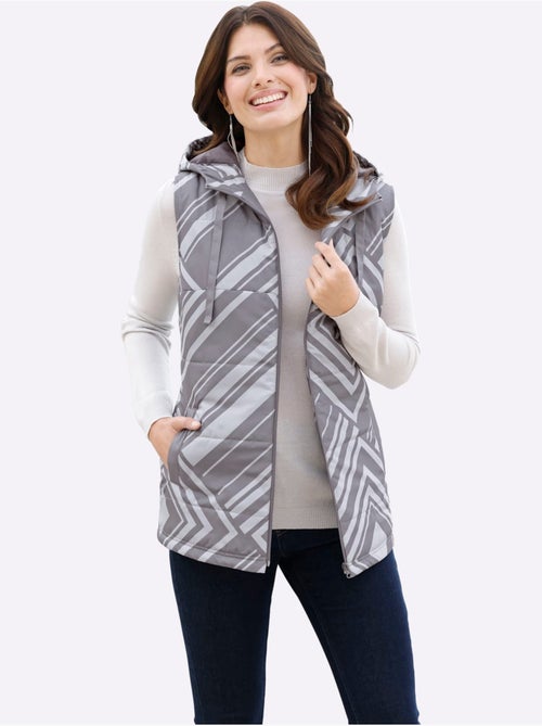 Gilet matelassé imprimé graphique - taille standard - moda vilona - Kiabi Gilet matelassé imprimé graphique - taille standard - moda vilona - Kiabi