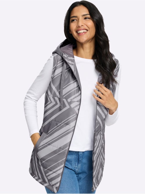 Gilet matelassé imprimé graphique - taille standard - moda vilona - Kiabi Gilet matelassé imprimé graphique - taille standard - moda vilona - Kiabi