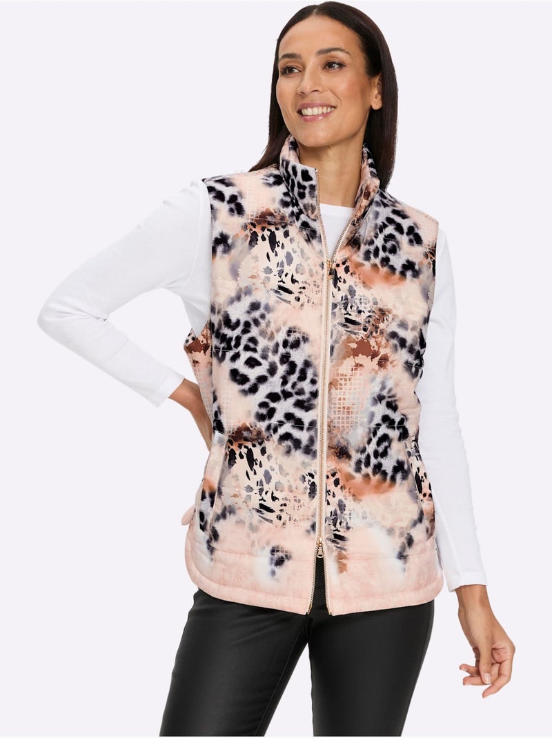 Gilet matelassé imprimé mode - taille standard - helline Noir Jaune - Kiabi