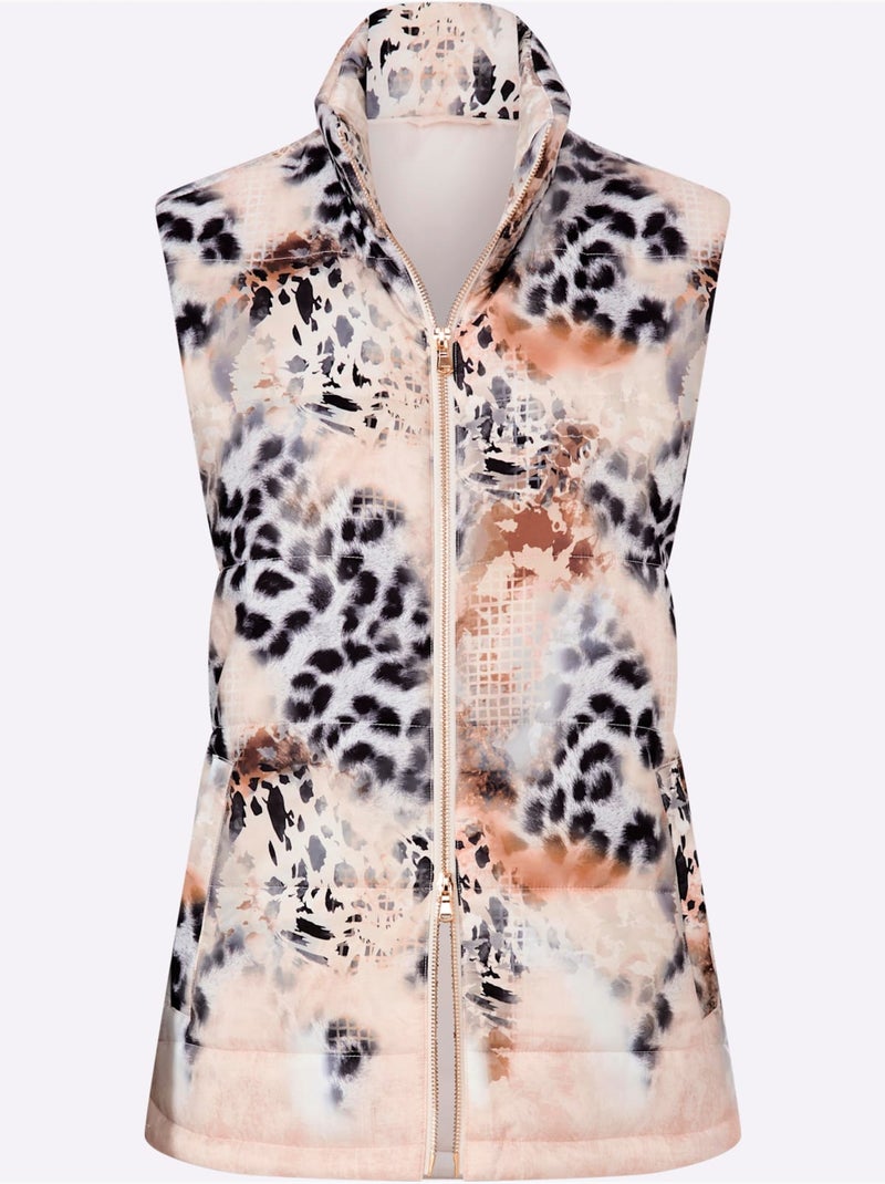 Gilet matelassé imprimé mode - taille standard - helline Noir Jaune - Kiabi