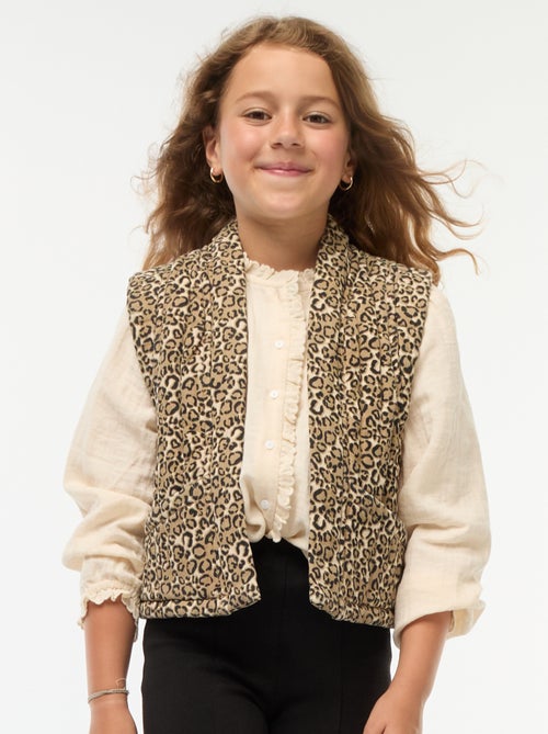 Gilet matelassé léopard sans manches - Kiabi