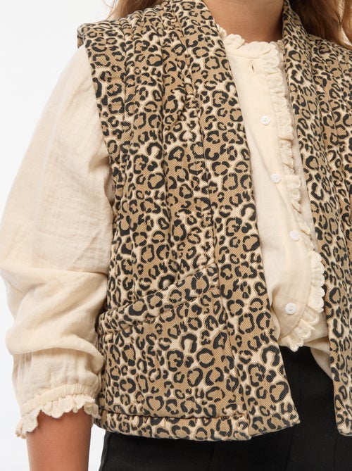 Gilet matelassé léopard sans manches - Kiabi