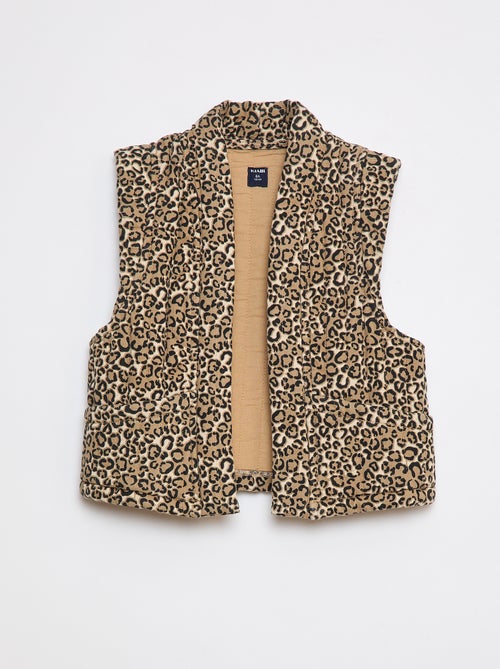Gilet matelassé léopard sans manches - Kiabi