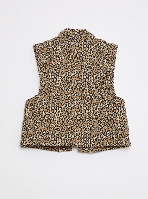 Gilet matelassé léopard sans manches - Kiabi