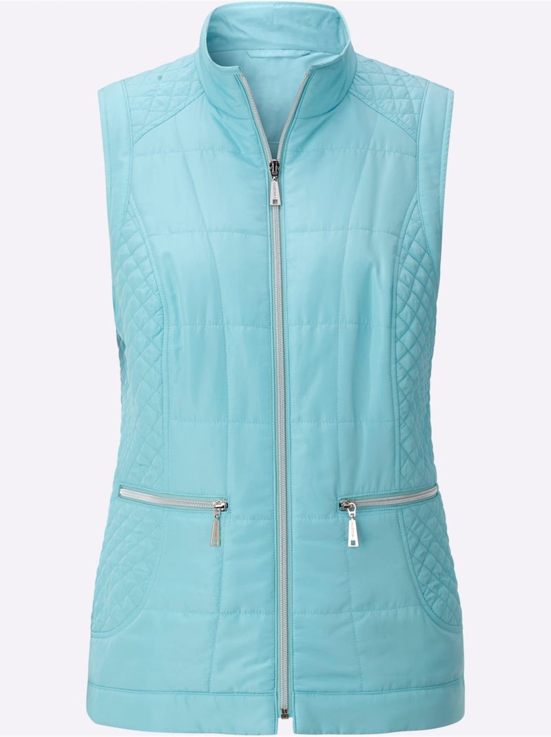 Gilet Matelassé Mélange De Motifs Matelassés - Taille Standard - Witt Bleu marine - Kiabi