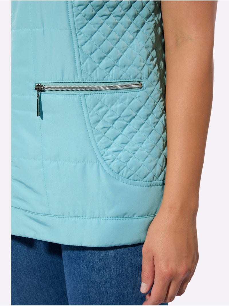 Gilet Matelassé Mélange De Motifs Matelassés - Taille Standard - Witt Bleu marine - Kiabi