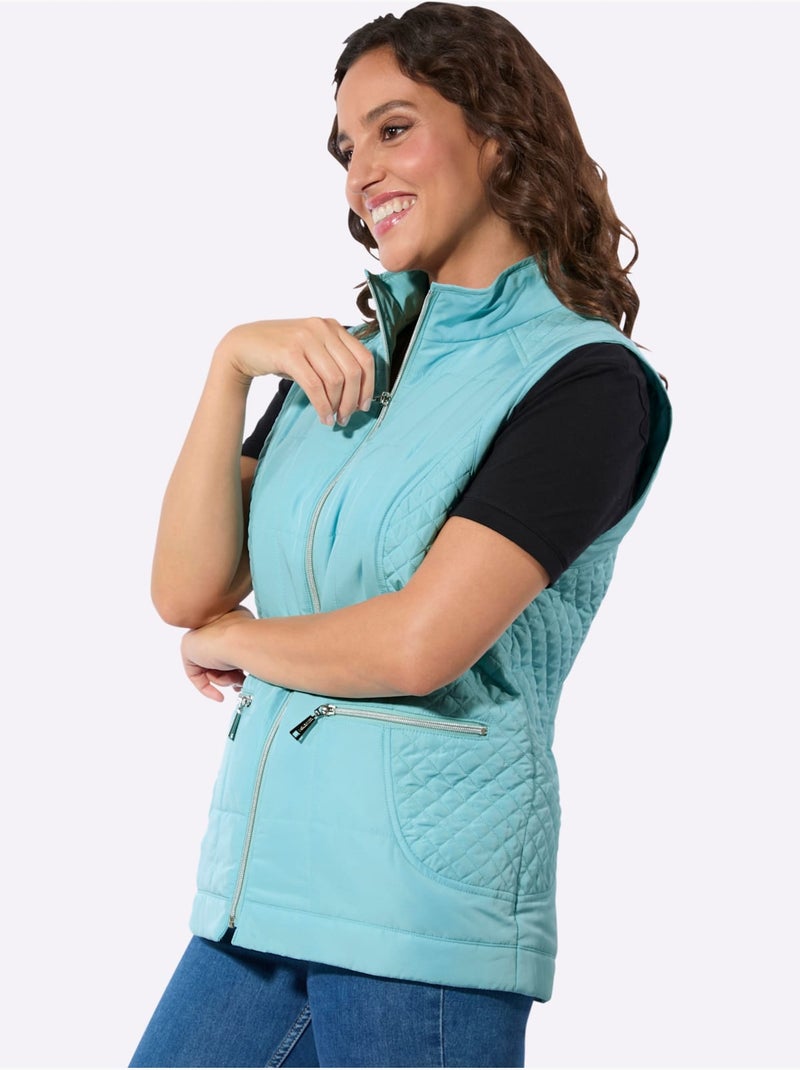 Gilet Matelassé Mélange De Motifs Matelassés - Taille Standard - Witt Bleu marine - Kiabi