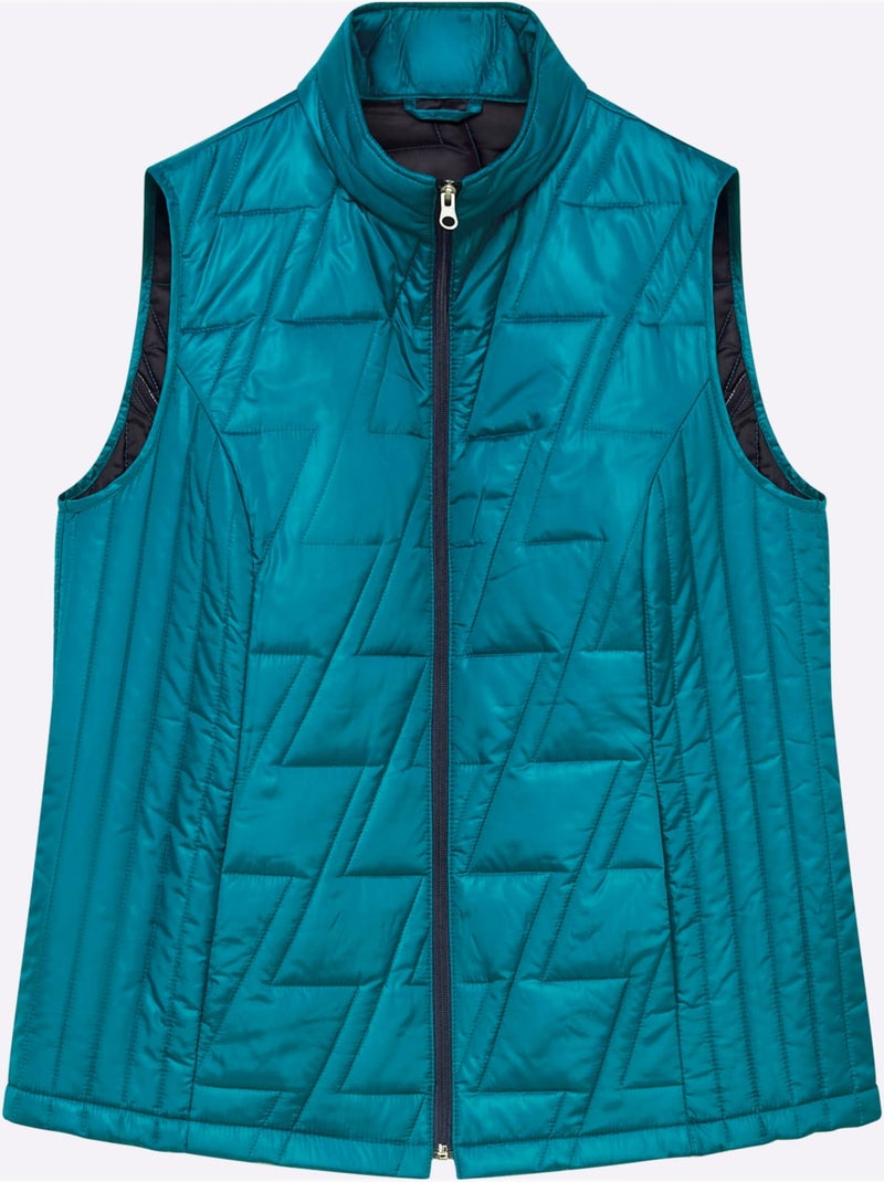 Gilet matelassé piquage affinant - taille standard - moda vilona Bleu pétrole - Kiabi