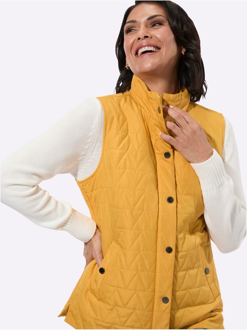 Gilet matelassé piquage intégral - taille standard - witt Ocre - Kiabi