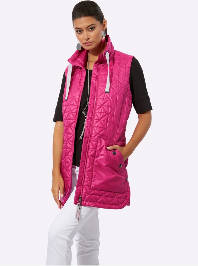 Gilet Matelassé Polyester Recyclé - Taille Standard - helline Rose fushia - Kiabi